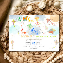 Oh, wie die Zeit fliegt Wasserfarbe Drachen Geburt Einladung