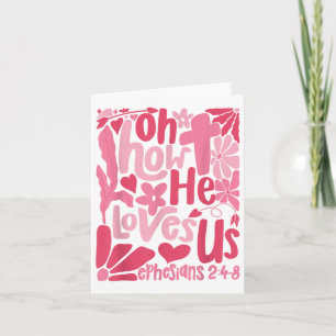 Oh wie sehr er uns liebt Christlicher Boho Jesus V Karte