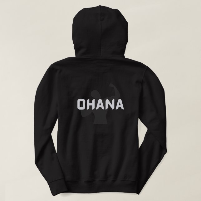 ohana Gymnastikprojekt, weißer Text & Rock Front & Hoodie (Design Rückseite)