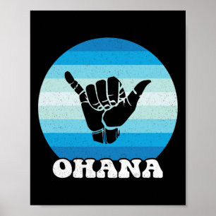 Ohana Hawaii Hi Aloha Hawaiianische Insel Shaka Re Poster