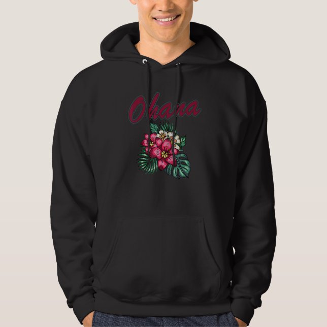 Ohana Hawaiian Hibiscus Flower Hawaii Family Vacat Hoodie (Vorderseite)