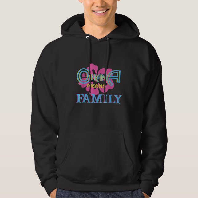 Ohana Hawaiian Retro Summer Hawaii Blume Family L Hoodie (Vorderseite)