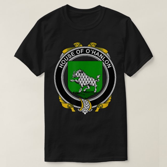 O'Hanlon Coat of Arms Familienwappen T-Shirt (Design vorne)