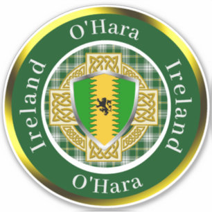 O'Hara Irish Shield/Celtic Cross Personalisiert Aufkleber