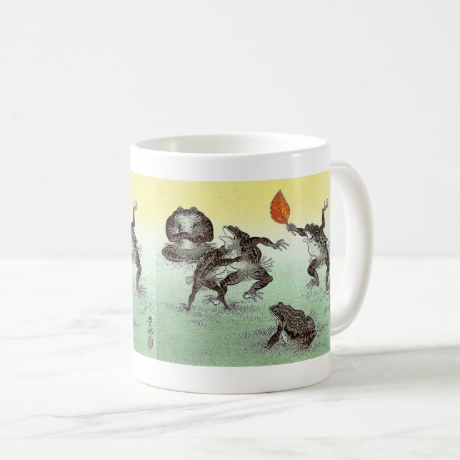 Ohara Koson , “ Frog Sumo ”  小原古邨 Kaffeetasse (VorderseiteRechts)