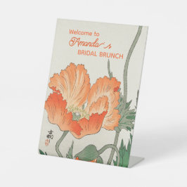 Ohara Koson, Orange Poppy - Bridal Brunch Willkomm Sockelschild