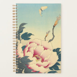 Ohara Koson, Pink Peonies - Japanische Kunst Planer