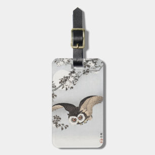 Ohara Koson Scops Owl Cherry Blossoms & Moon Gepäckanhänger