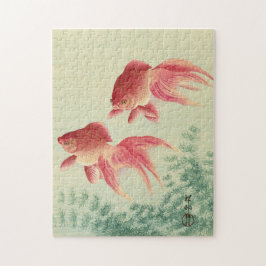 Ohara Koson, Veiltail Goldfish - Japanische Kunst Puzzle