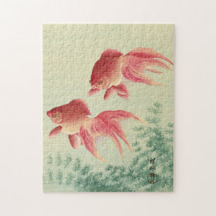 Ohara Koson, Veiltail Goldfish - Japanische Kunst Puzzle