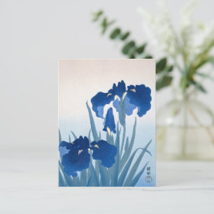 Ohara Koson, Vintage Japanisch Blue Irises Birthda Postkarte