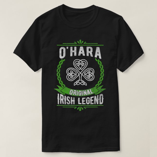 OHara Name IrishShamrock Green St Patricks Day T-Shirt (Design vorne)