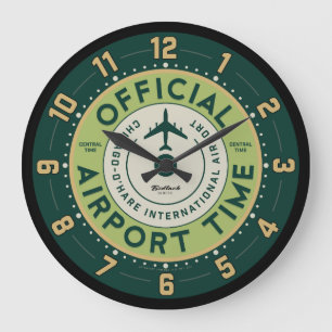 O'Hare-Flughafen-Retro Uhr