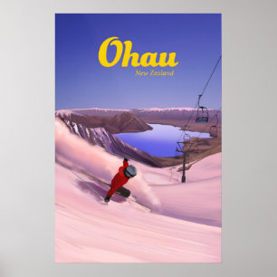 Ohau Skigebiet Reiseplakat Poster