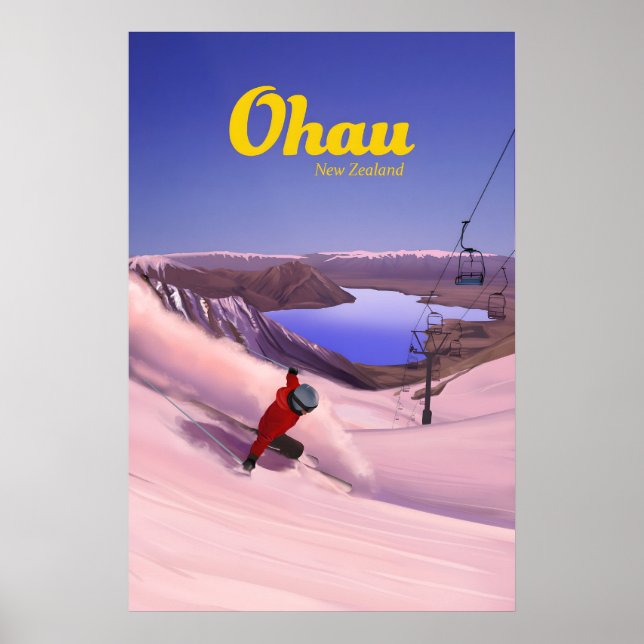 Ohau Skigebiet Reiseplakat Poster (Vorne)