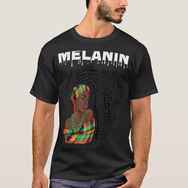 Oheneba Drippin Melanin Black Queen Pride Africa T-Shirt (Vorderseite)