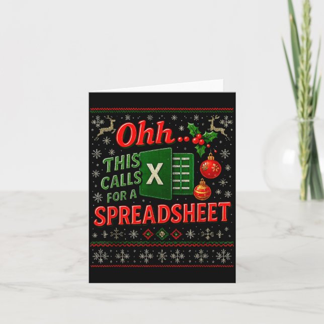 Ohh This Calls For A Spreadsheet Funny Holiday Quo Karte (Vorderseite)