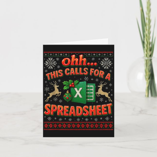 Ohh This Calls For A Spreadsheet Funny Holiday Quo Karte (Vorderseite)