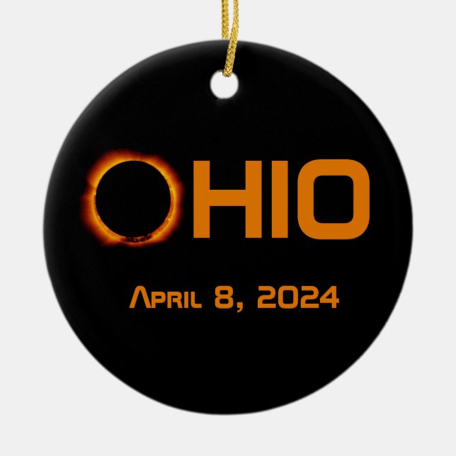 Ohio 2024 Gesamtsolarausstoß Keramik Ornament (Vorne)