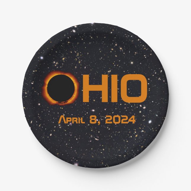 Ohio 2024 Gesamtsolarausstoß Pappteller (Vorderseite)