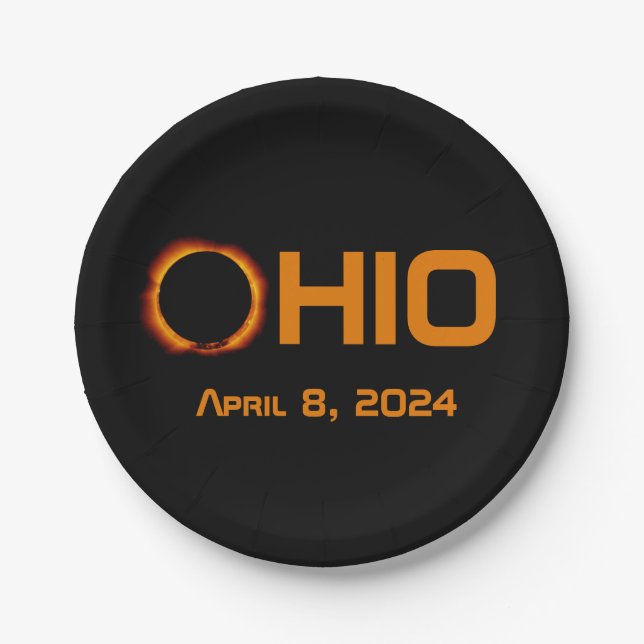 Ohio 2024 Gesamtsolarausstoß Pappteller (Vorderseite)