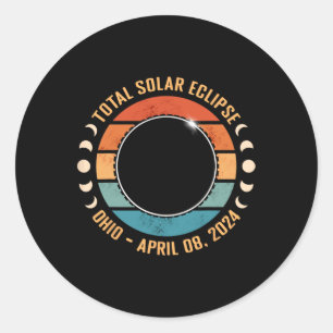 Ohio 2024 Totality Path Men Wo Runder Aufkleber