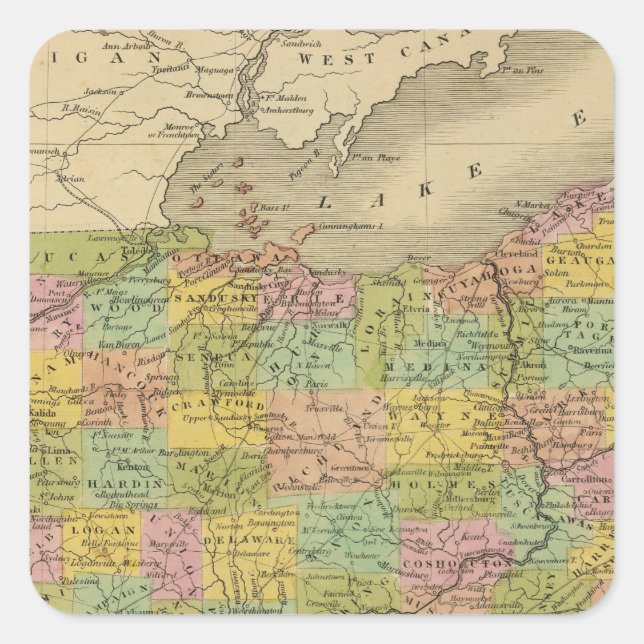 Ohio 7 quadratischer aufkleber (Vorderseite)