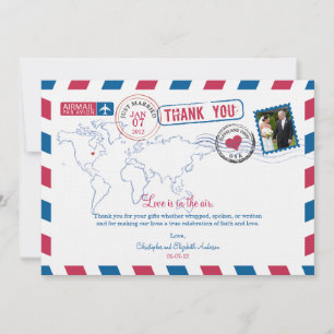 Ohio Air Mail Wedding Vielen Dank Dankeskarte