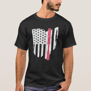 Ohio American Flag Staat Map Pride Patriotic 4th O T-Shirt