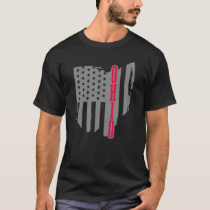 Ohio American Flag Staat Map Pride Patriotic 4th O T-Shirt