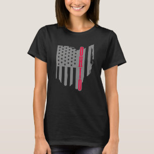 Ohio American Flag Staat Map Pride Patriotic 4th O T-Shirt