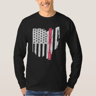 Ohio American Flag Staat Map Pride Patriotic 4th O T-Shirt
