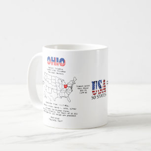 Ohio American Staat auf einer Karte und nützliche Kaffeetasse
