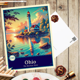Ohio Anime-Stil Cel-Schattierte Postkarte