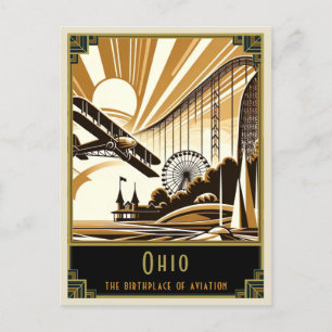 Ohio   Art Deco Postkarte