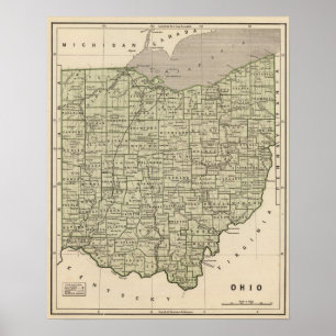 Ohio-Atlas-Karte Poster