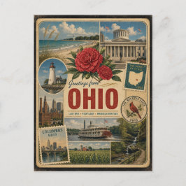 Ohio Authentische Vintage-Style-Ansichtskarte Postkarte