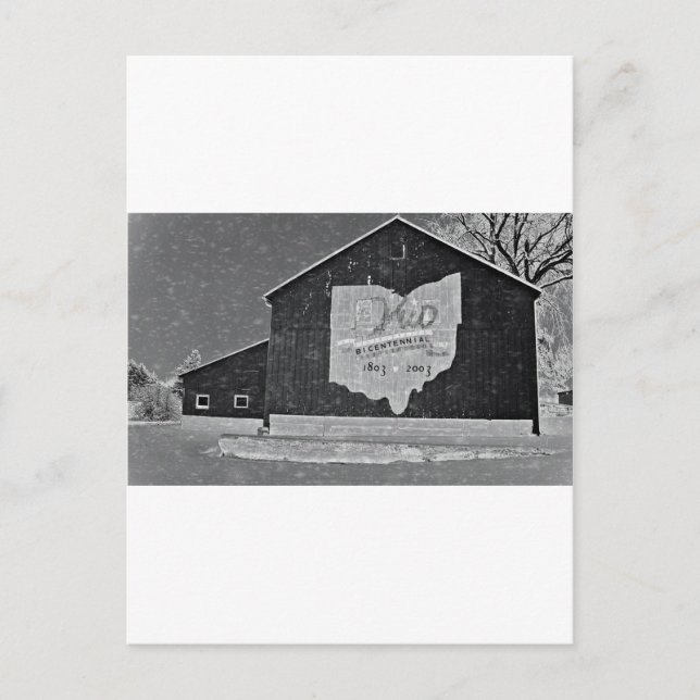 Ohio Barn im Winter Postkarte (Vorderseite)