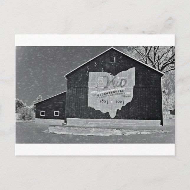 Ohio Barn In Winter Postkarte (Vorderseite)