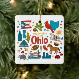 Ohio Benutzerdefinierte Familientrip Weihnachten Keramikornament
