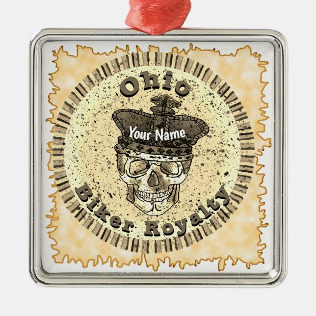 Ohio Biker  Ornament Aus Metall (Vorne)