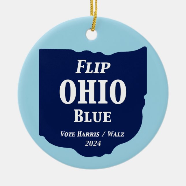Ohio Blue im Jahr 2024 gedreht Keramik Ornament (Vorne)