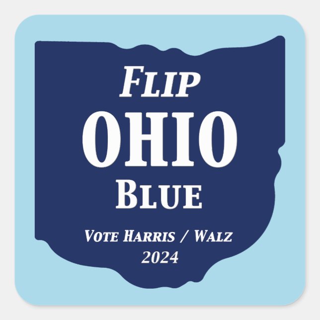 Ohio Blue im Jahr 2024 gedreht Quadratischer Aufkleber (Vorderseite)