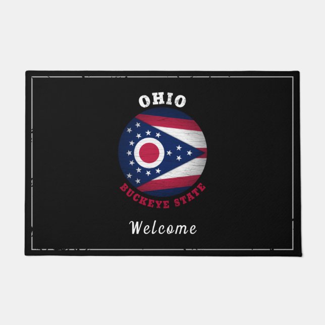 OHIO BUCKEYE STAAT FLAG FUßMATTE (Vorderseite)
