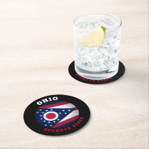 OHIO BUCKEYE STAAT FLAG RUNDER PAPPUNTERSETZER