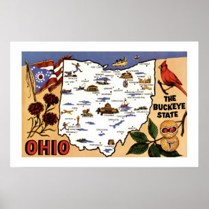 Ohio Buckeye State 20x30 Postkarte Poster