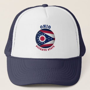 OHIO BUCKEYE STATE FLAG TRUCKER-MÜTZE TRUCKERKAPPE