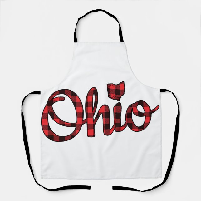 Ohio Buffalo Kariert Weihnachten Ohio Pride Buckey Schürze (Vorderseite)