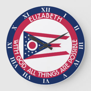 Ohio Burgee Der Buckeye Staat Personalisierte Flag Große Wanduhr