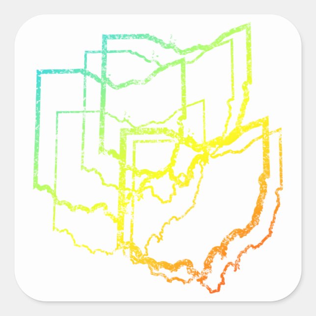 Ohio Chillout Quadratischer Aufkleber (Vorderseite)